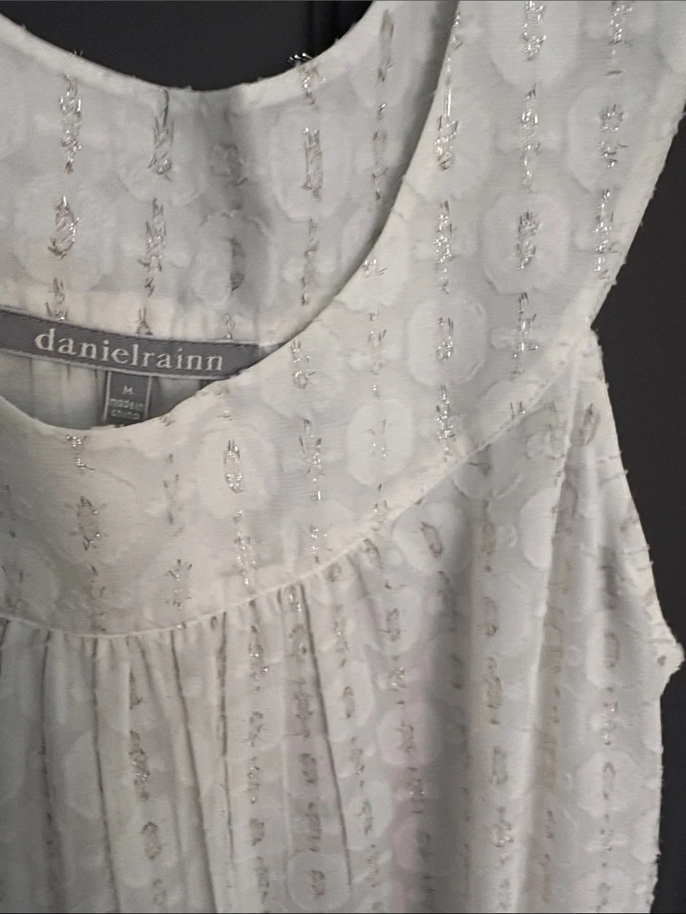 Daniel Rainn White Eyelet Sleeveless Camisole